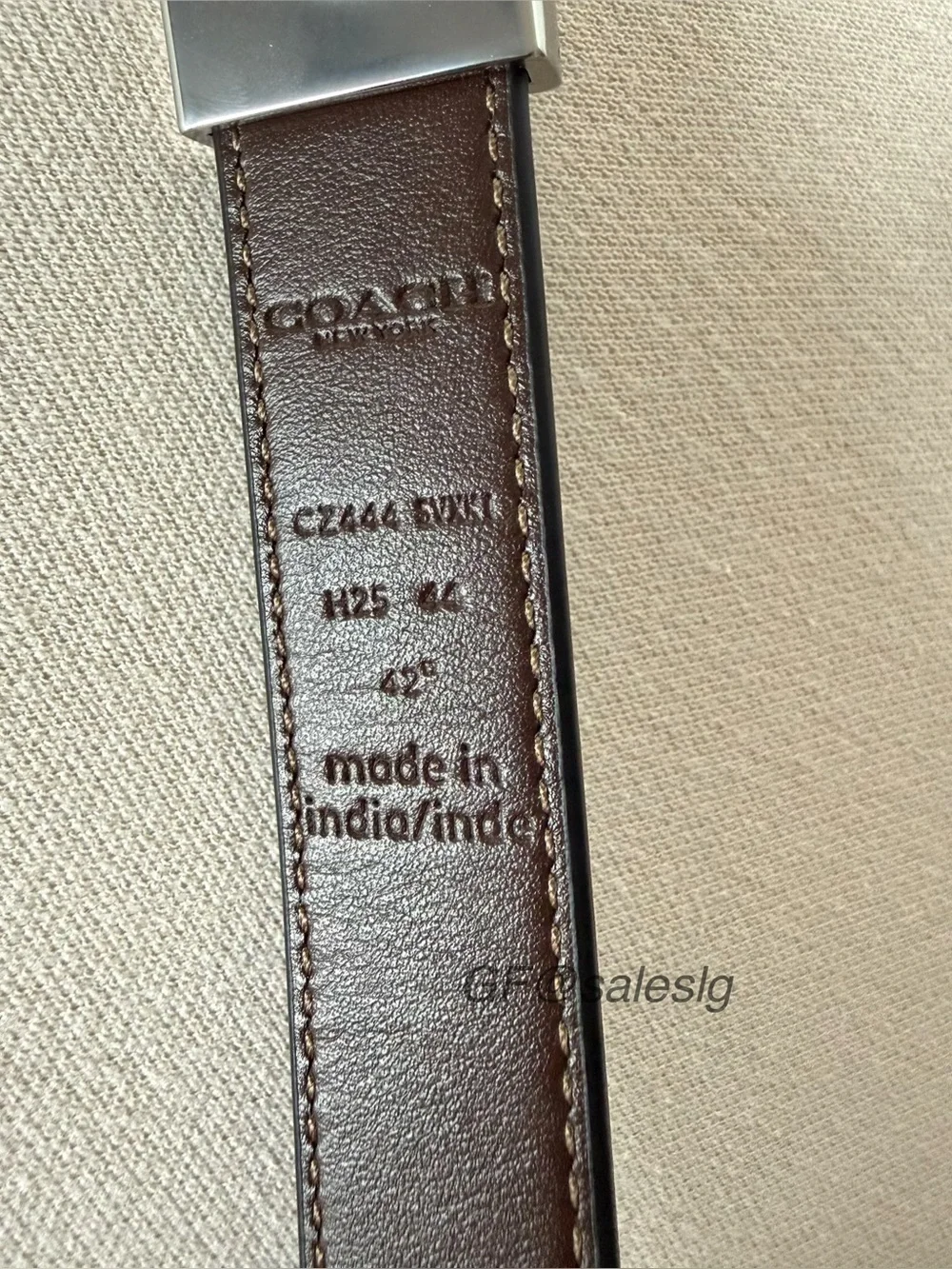 NWT Coach Refined Calf Leather Reversible Belt Silver/Black/Maple 25mm